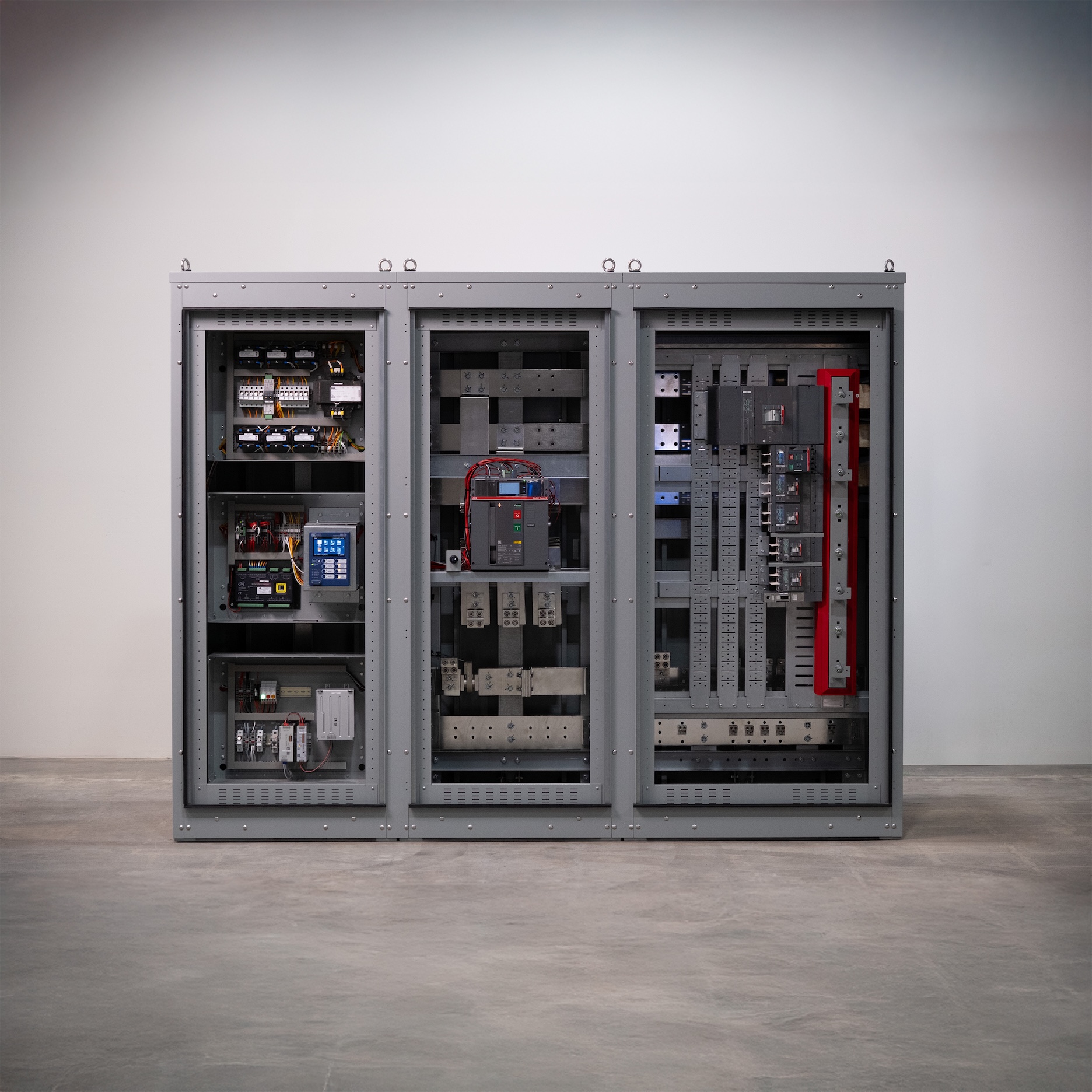 a switchboard on a light background