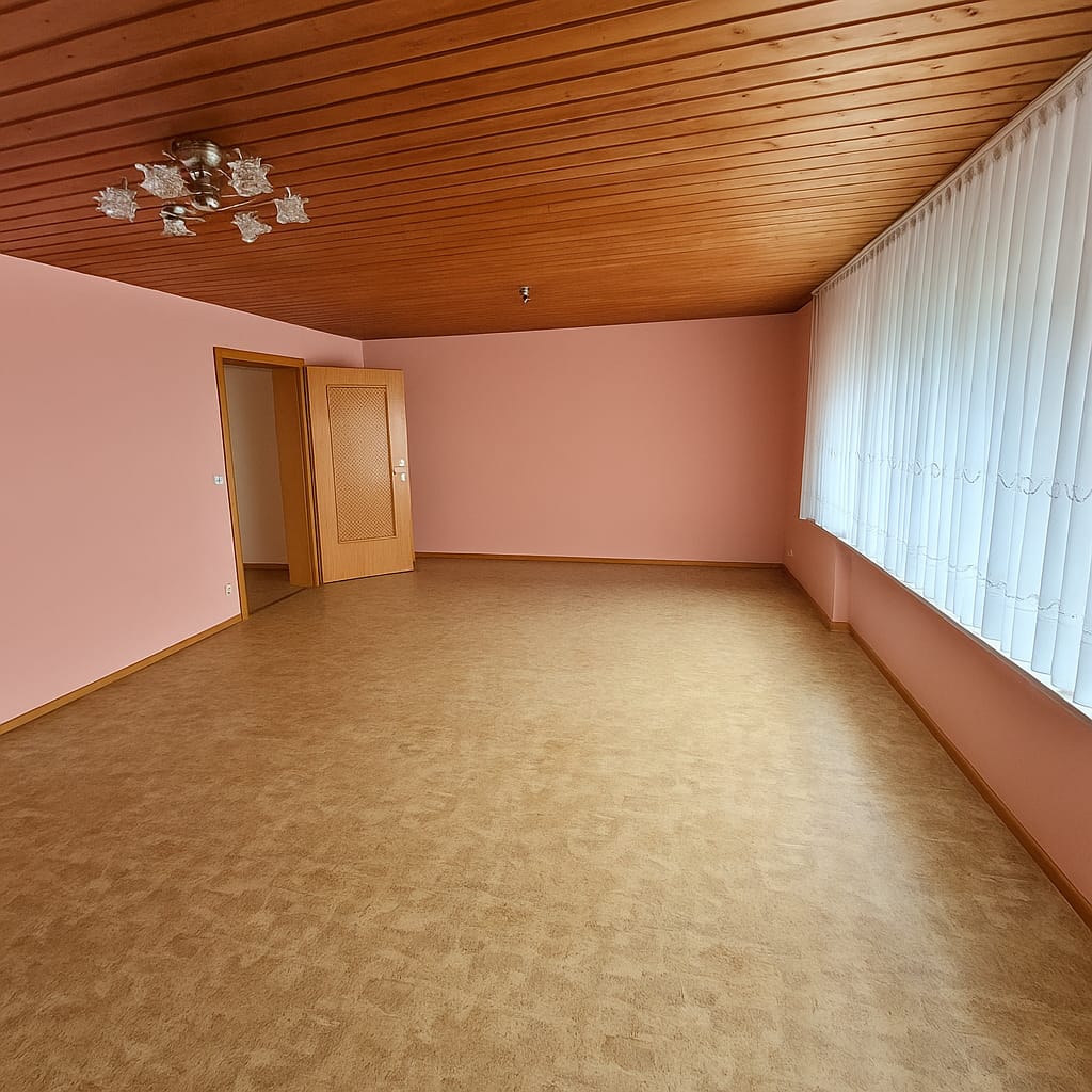 Leeres Wohnzimmer nach der Entrümpelung