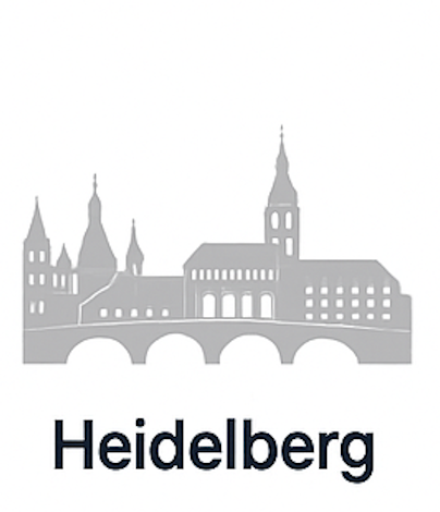 Skyline von Heidelberg mit Schloss und alter Brücke im Hintergrund