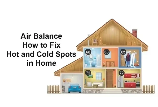 Cross-section of house showing temperature variations in different rooms
