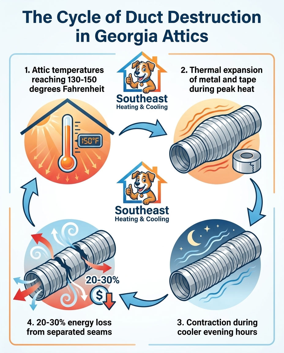 The Cycle of Duct Destruction in Georgia Attics