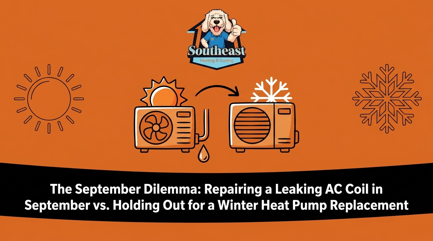 Repairing a Leaking AC Coil in September vs. Holding Out for a Winter Heat Pump Replacement