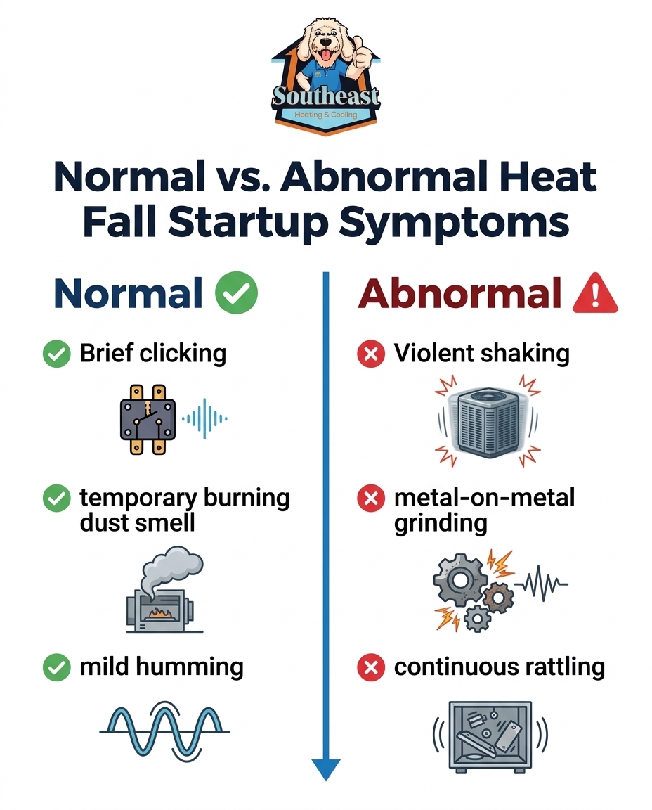 Normal vs. Abnormal Heat Pump Fall Startup Symptoms