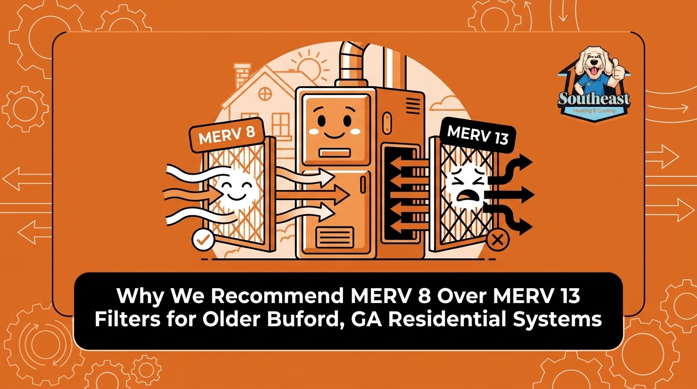 Why We Recommend MERV 8 Over MERV 13 Filters for Older Buford Residential Systems