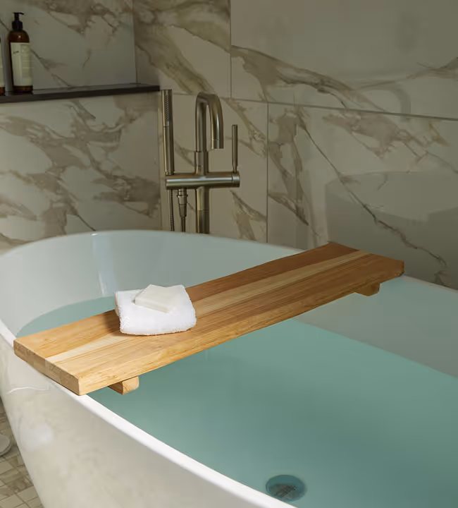 Bath setup in-suite with custom bath salts