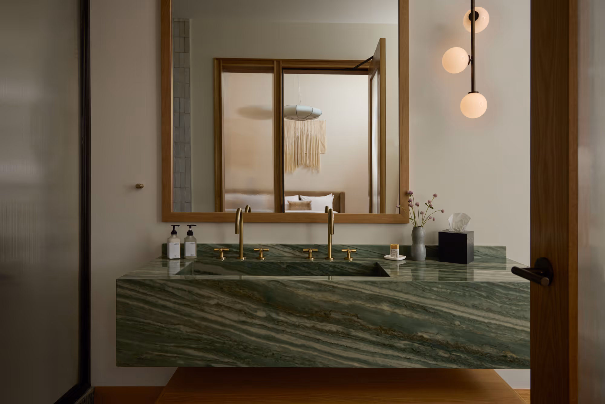 Vanity and in suite amenities in McKenzie Suite