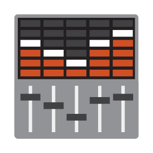Icon image of a mixing console to illustrate Phil Hodges Productions audio production services.