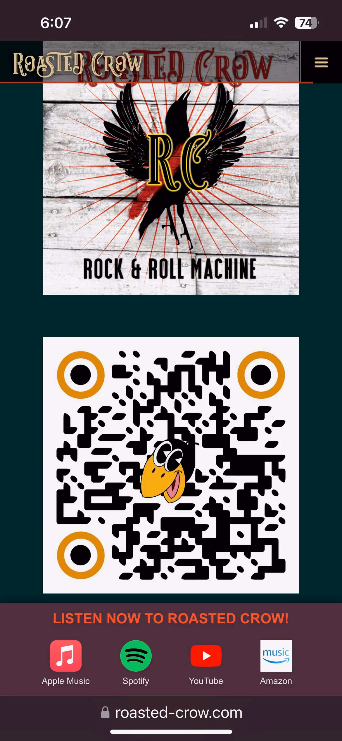 QR code for Roasted Crow external links via Linktree