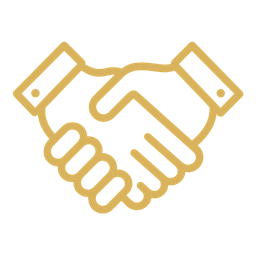 Icon of a handshake inside a shield symbolizing trust in payroll services