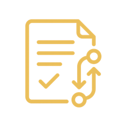 Icon of connected workflow nodes and a checkmark symbolizing custom approval workflows for compliance
