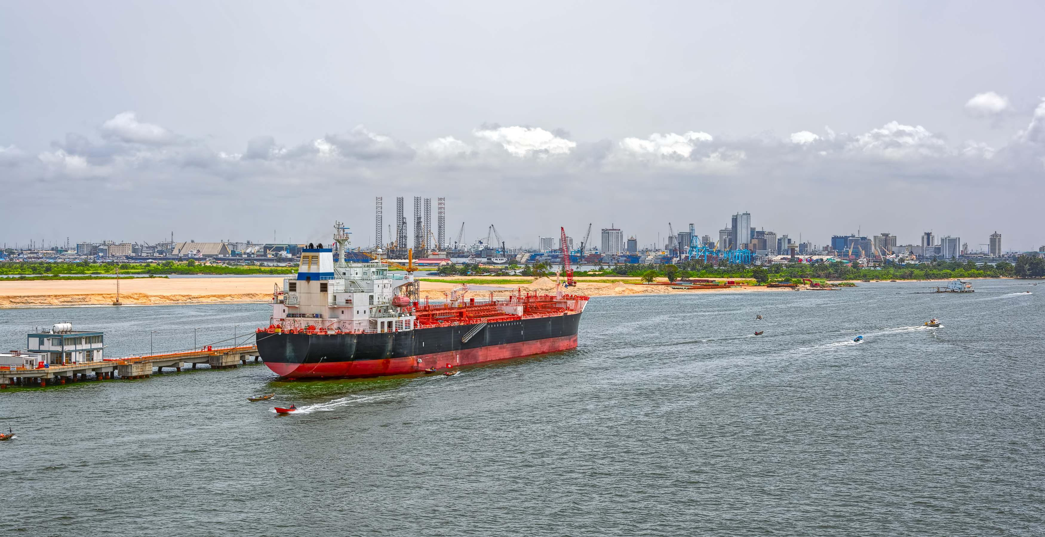 Tanker heading into Lagos harbour.