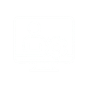 White line icon showing a user inside a computer monitor with a gear, representing employee self-service and secure digital access.