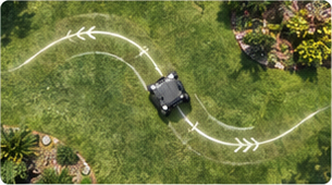 Custom route mowing route illustration for the R1
