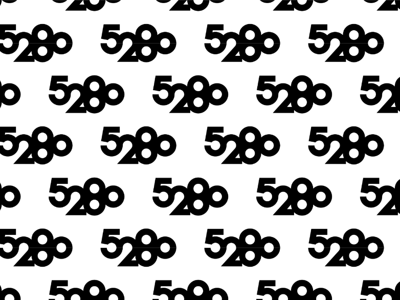 A repeating effect of the 5280 logo in black and white designed by Freestone Creative Co.