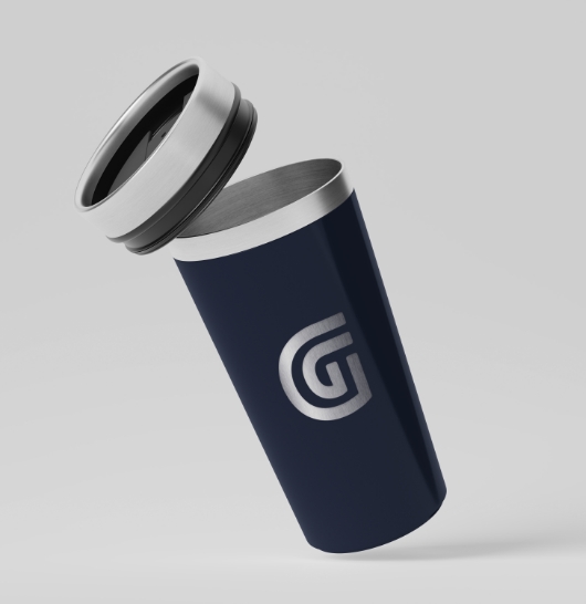 Glow Coatings flooring company tumbler mug with the logo etched in.