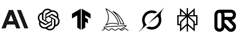 Stylized black letters 'AI' with a diagonal line extending from the 'I' on a transparent background.