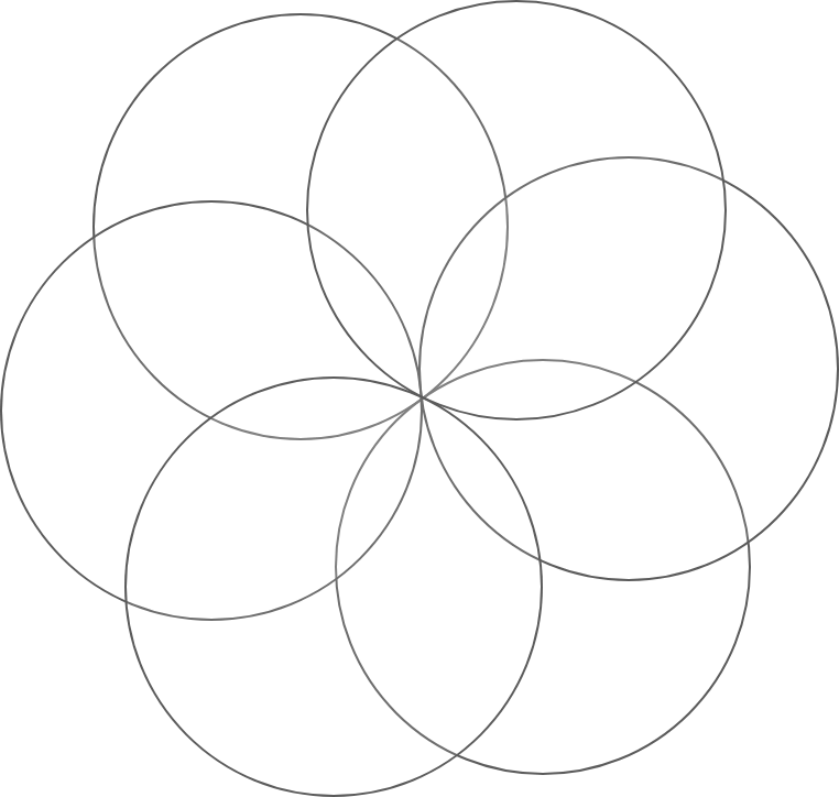 An animated, low opacity geometric graphic of multiple circles overlapping in the middle.