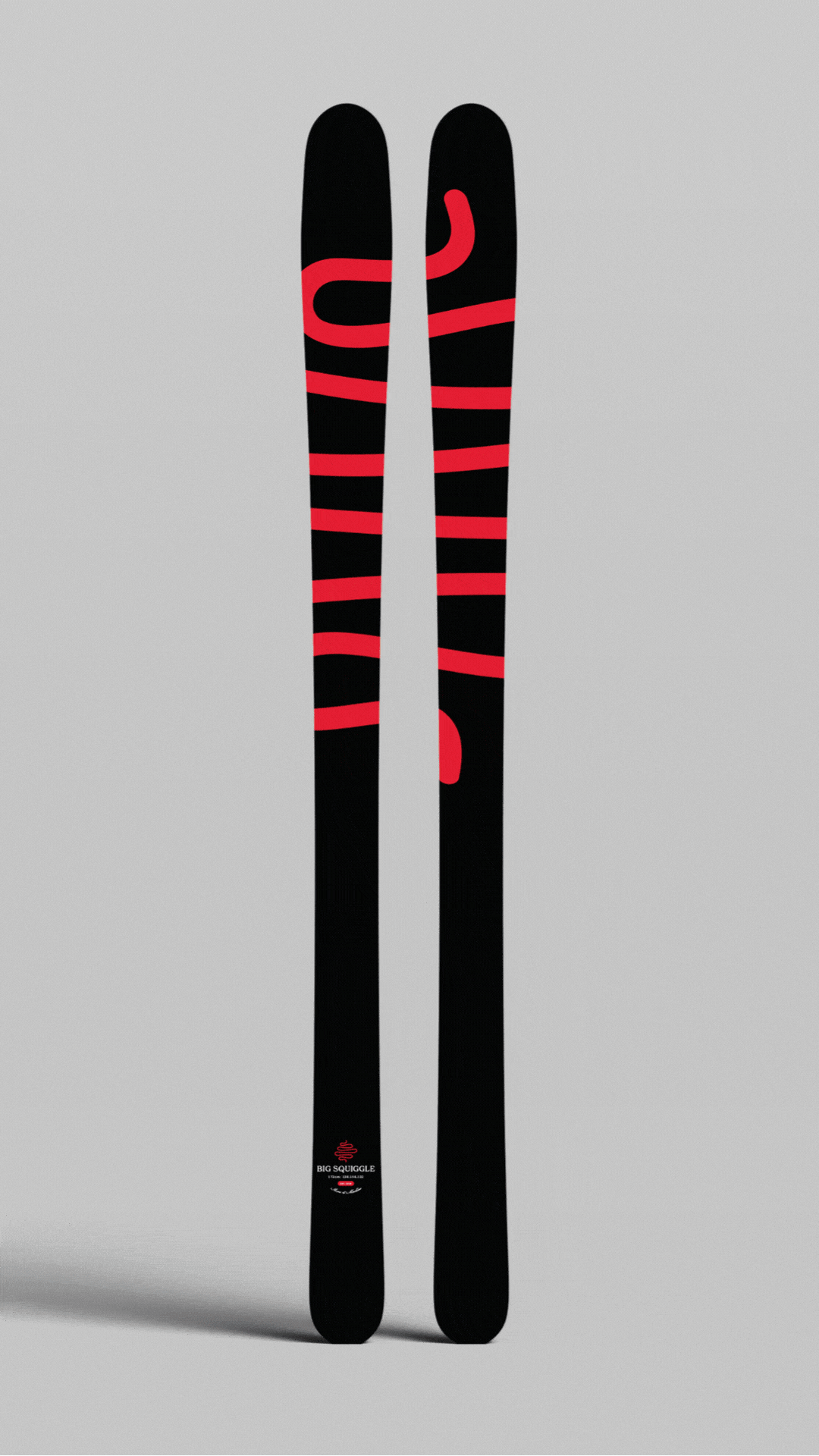Freestone Creative Co. branded skis shown alternating in a GIF with a variety of visual graphics.