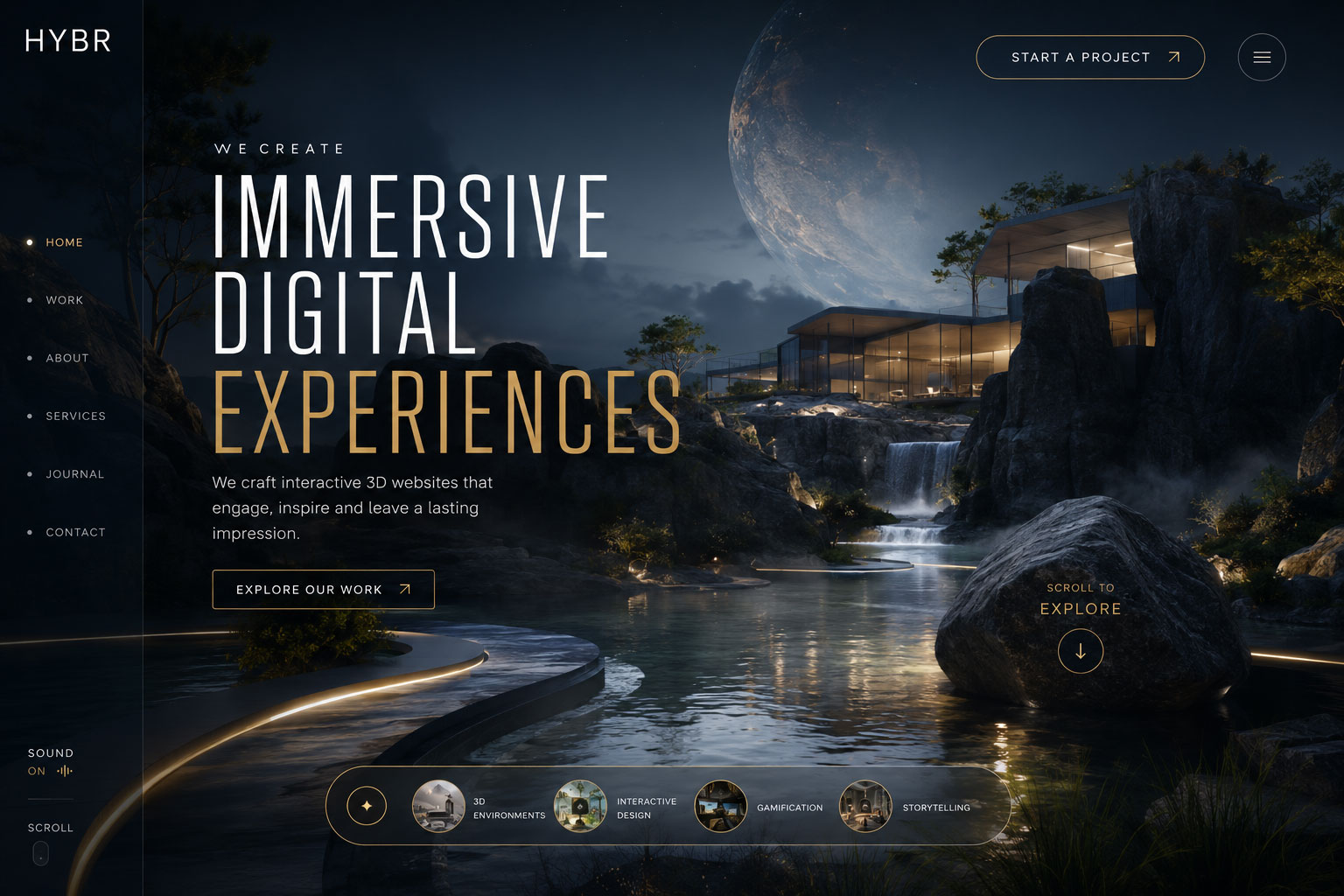 Interactive 3D website experience