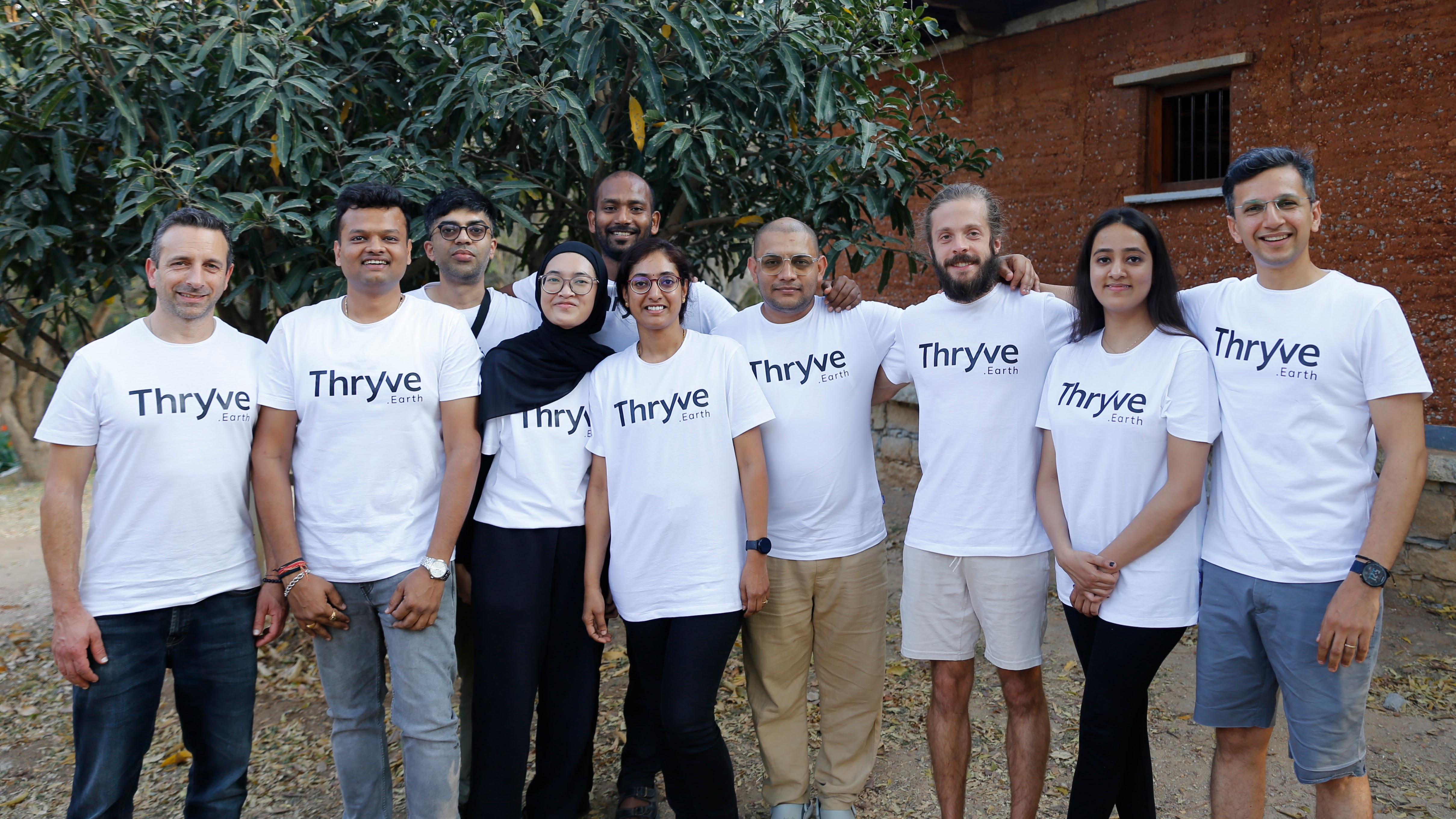 Thryve's Seed Round Announcement - Thryve.Earth team working in a forested region, symbolizing the company’s technology-first approach to scaling nature-based climate solutions across global landscapes after securing USD 2.6 million in seed funding.