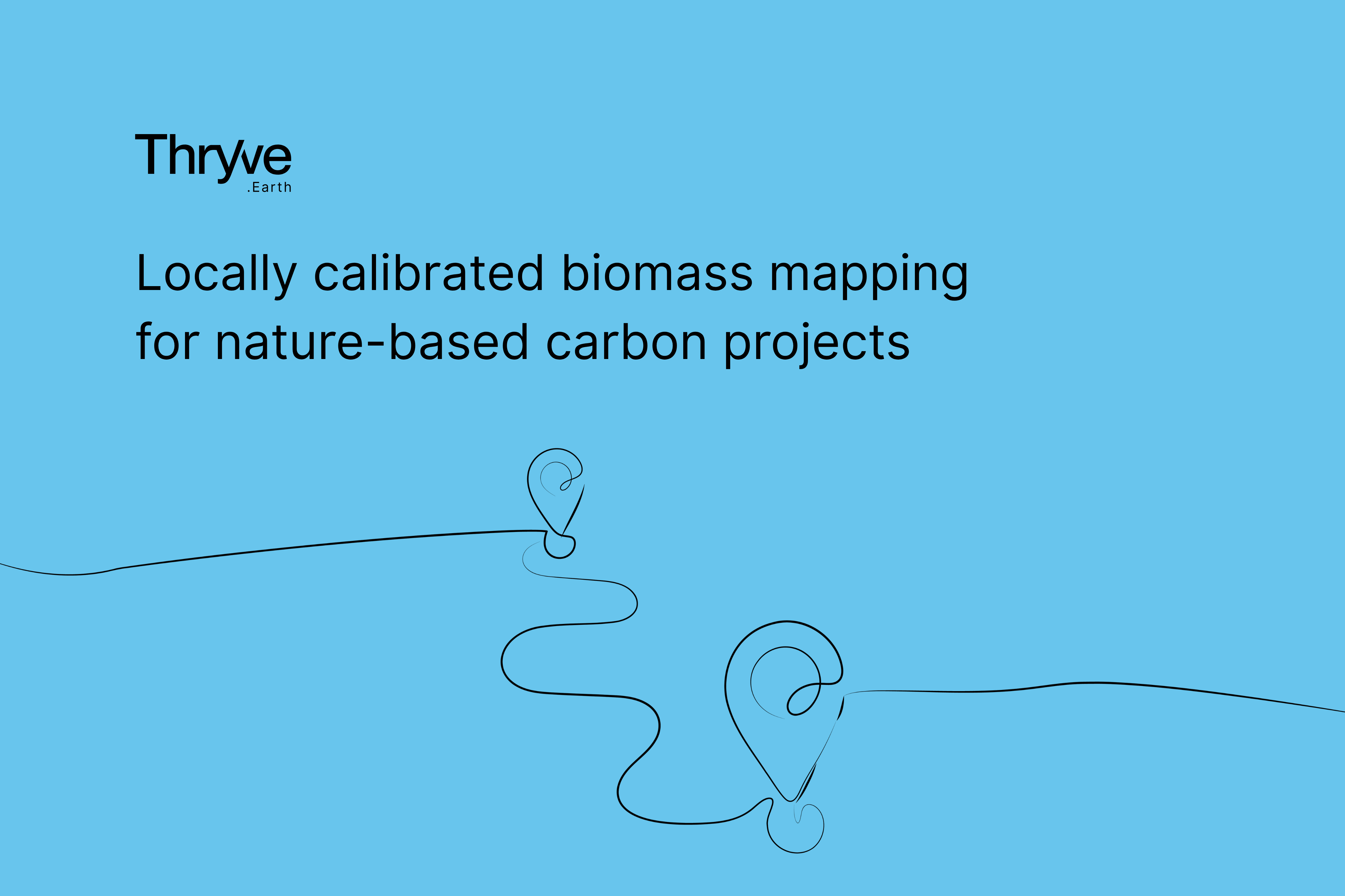 Color-coded biomass distribution map showing spatial variations in carbon density across a landscape, developed by Thryve to support nature-based carbon project planning