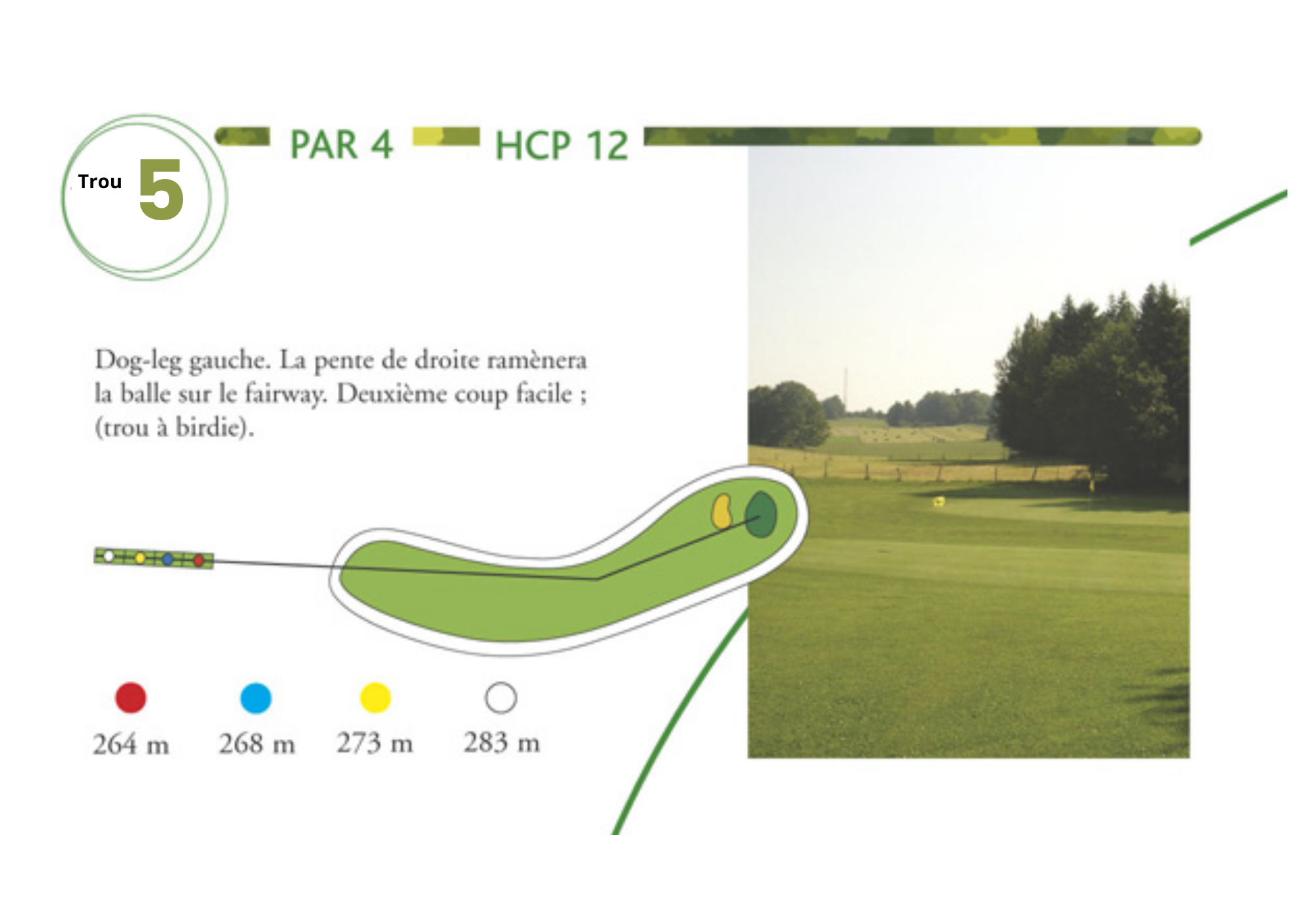 photo et caractéristiques du trou 5 du golf de pontarlier