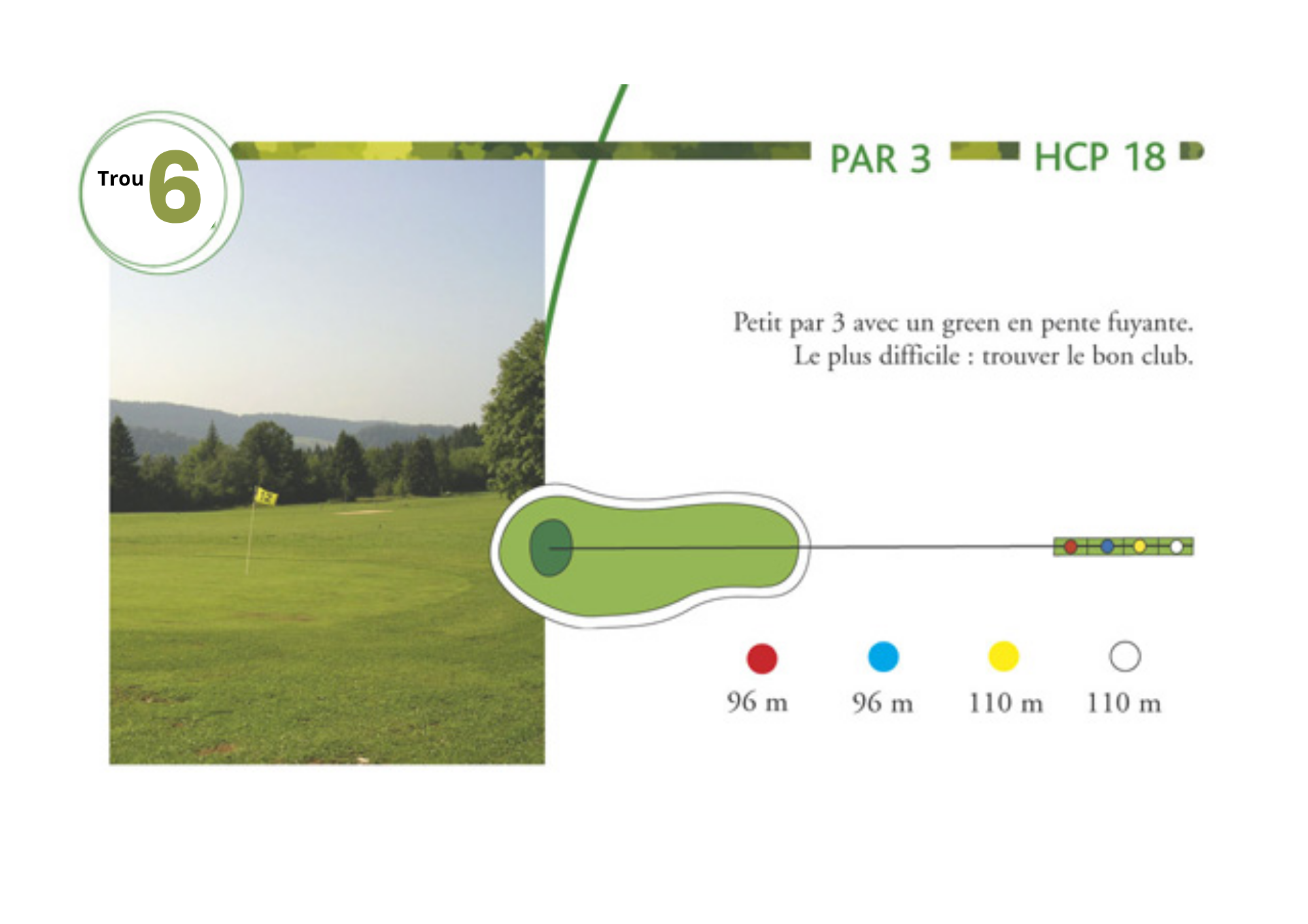 photo et caractéristiques du trou 6 du golf de pontarlier
