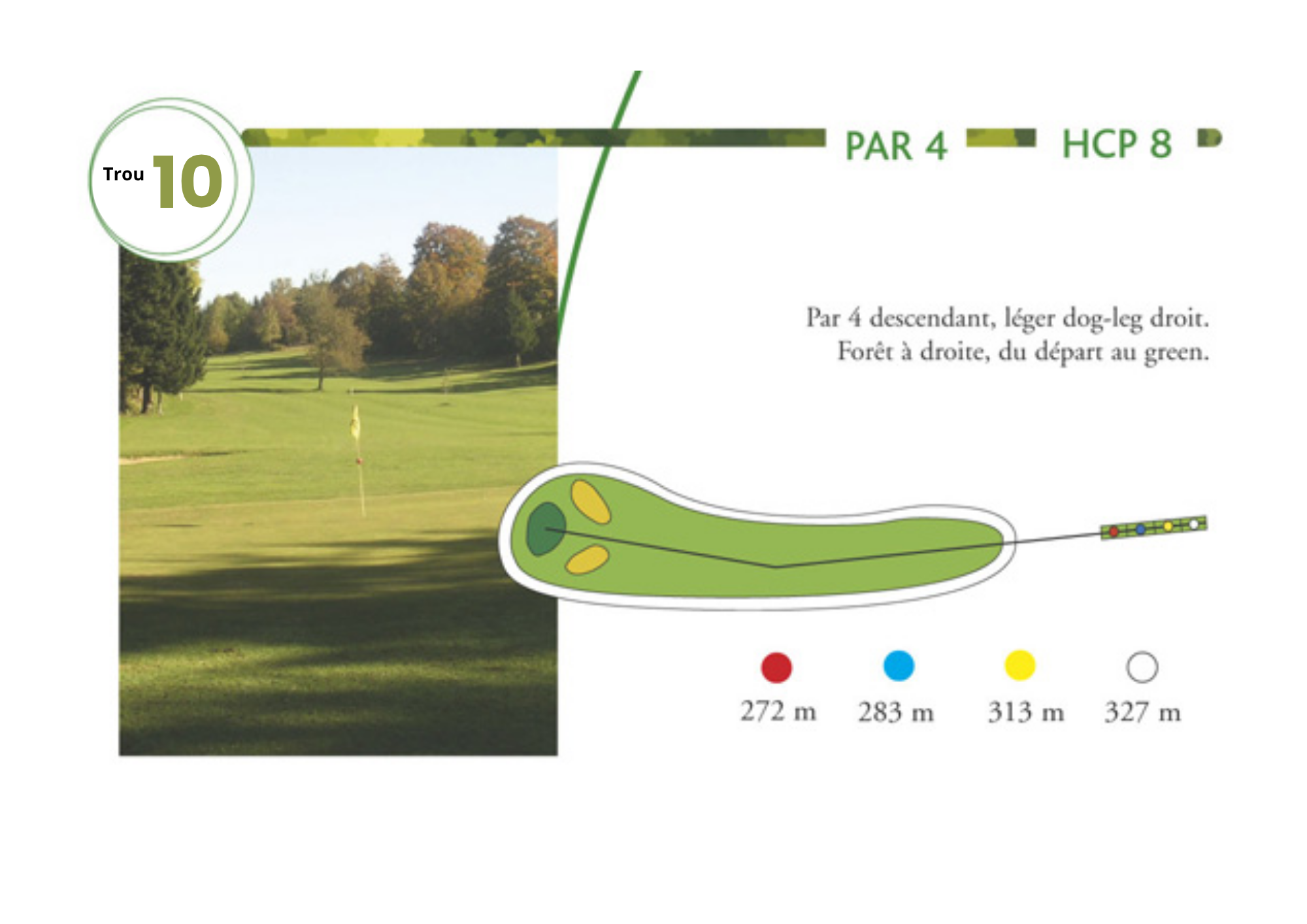 photo et caractéristiques du trou 10 du golf de pontarlier