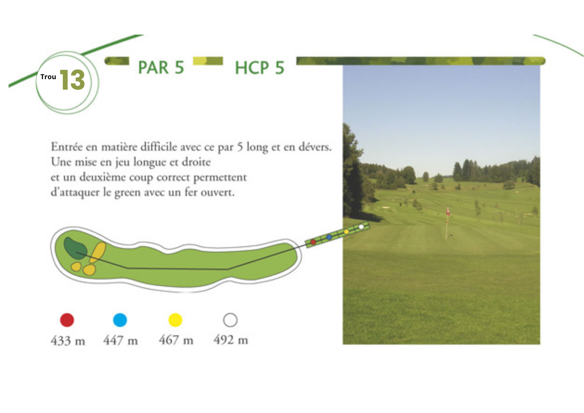 photo et caractéristiques du trou 13 du golf de pontarlier