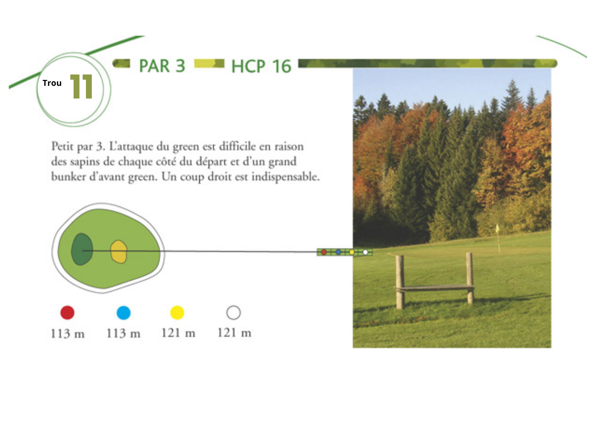 photo et caractéristiques du trou 11 du golf de pontarlier