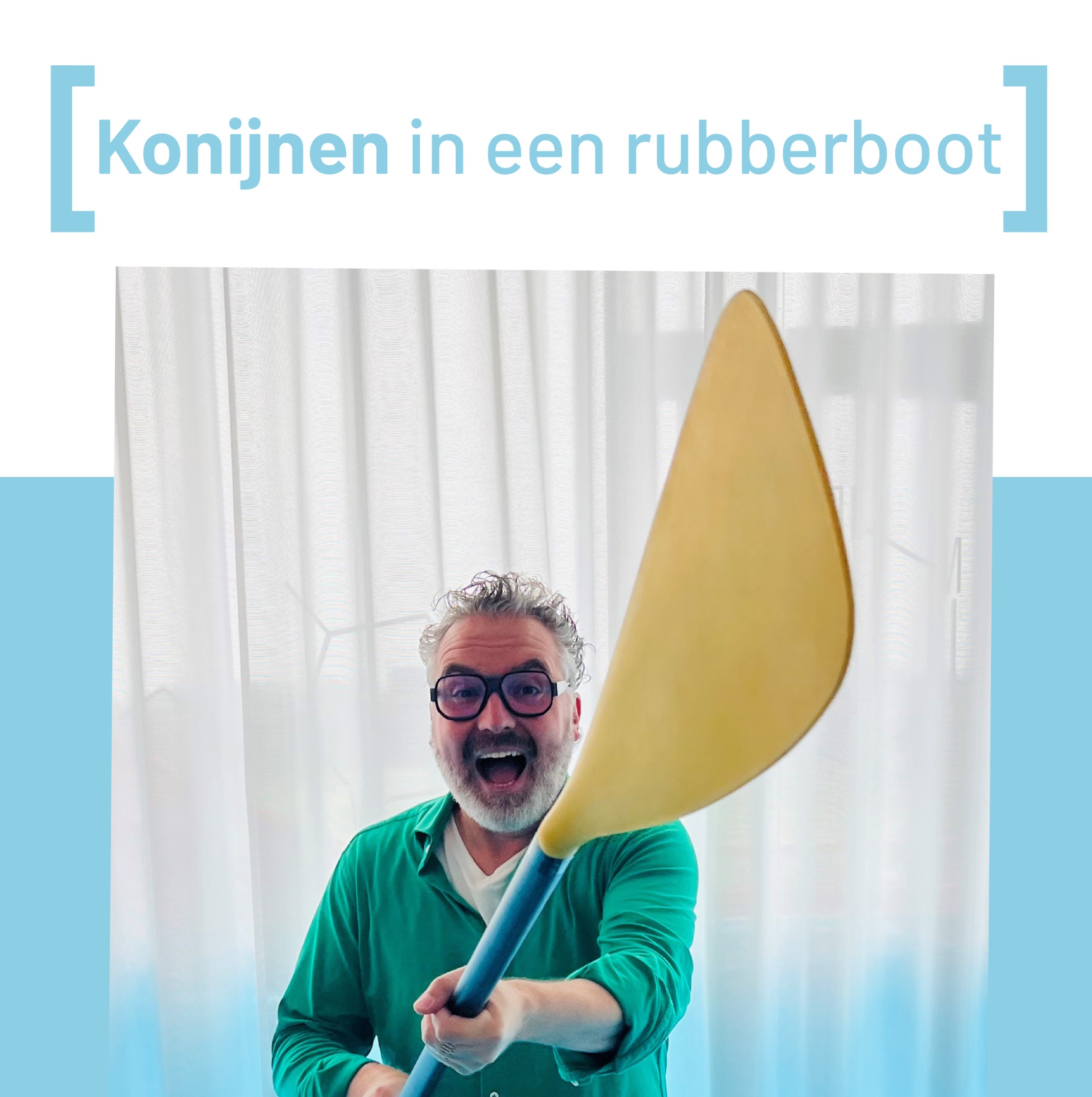 Konijnen in een rubberboot.