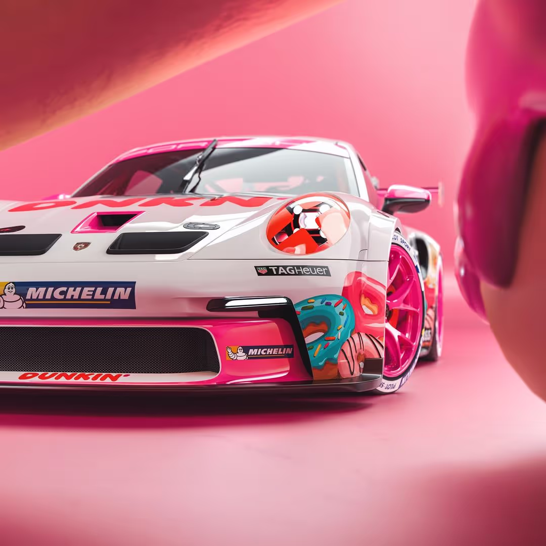 a pink car
