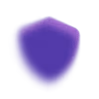 Glossy purple shield-shaped icon with rounded edges on a transparent background.