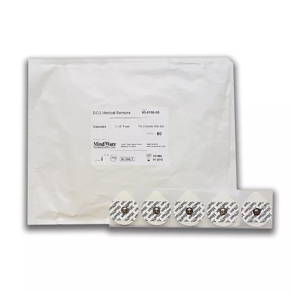 Adult Multipurpose Silver EKG/ECG Electrodes (60)