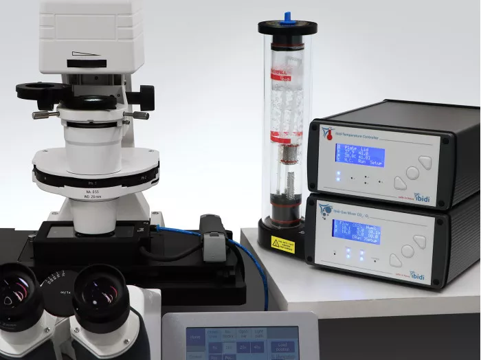 ibidi stage top incubator slidedish co2o2 silver line