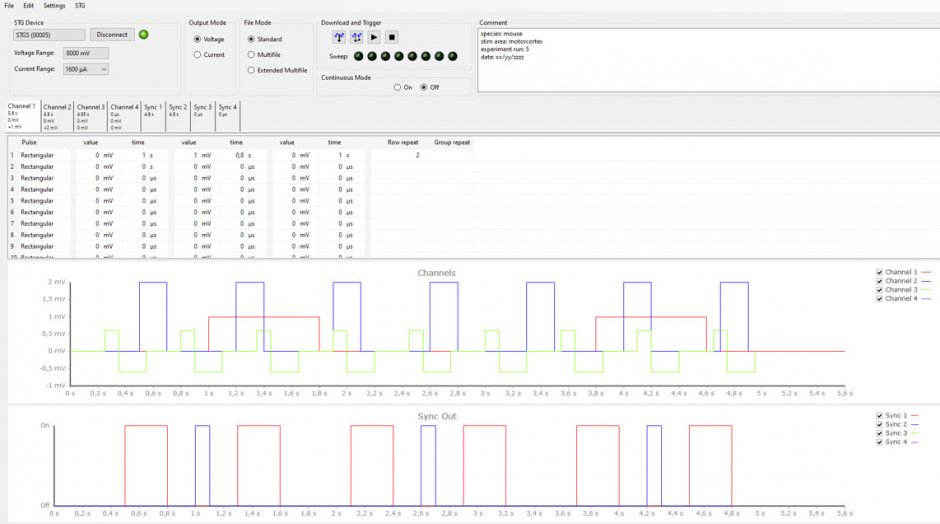 STG5 MC_Stimulus III software