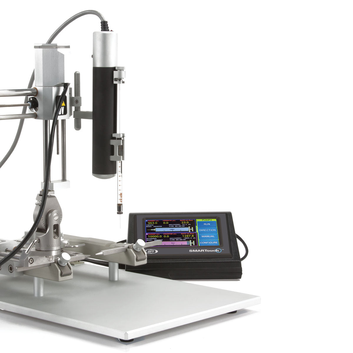 UMP3 Mounted on MTM-3 Stereotaxic Frame