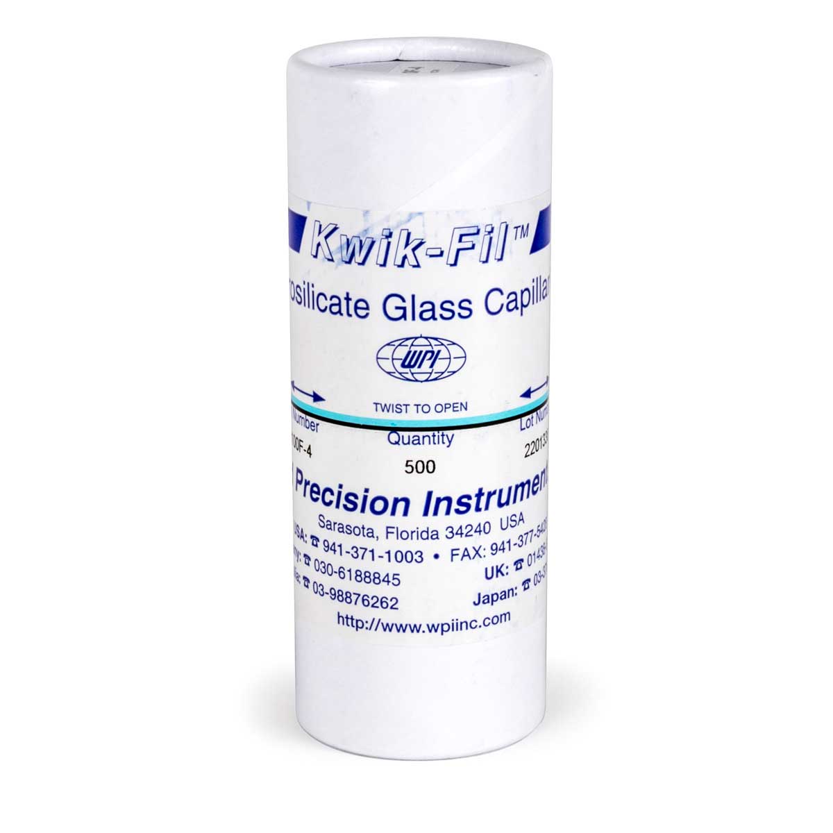 WPI 1B100F-4 glass capillary 1.0mm OD 4 inch