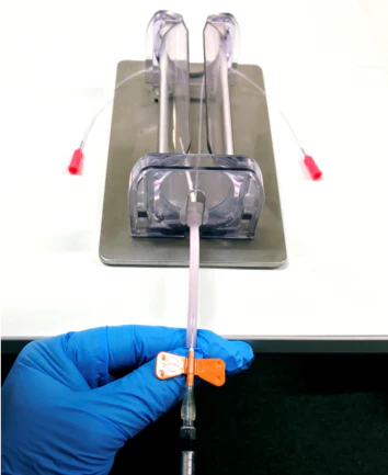 Humaneway Tail Vein Simulator demo - injection training with restrainer