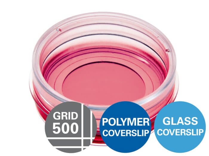 ibidi µ-Dish 35 mm high Grid-500