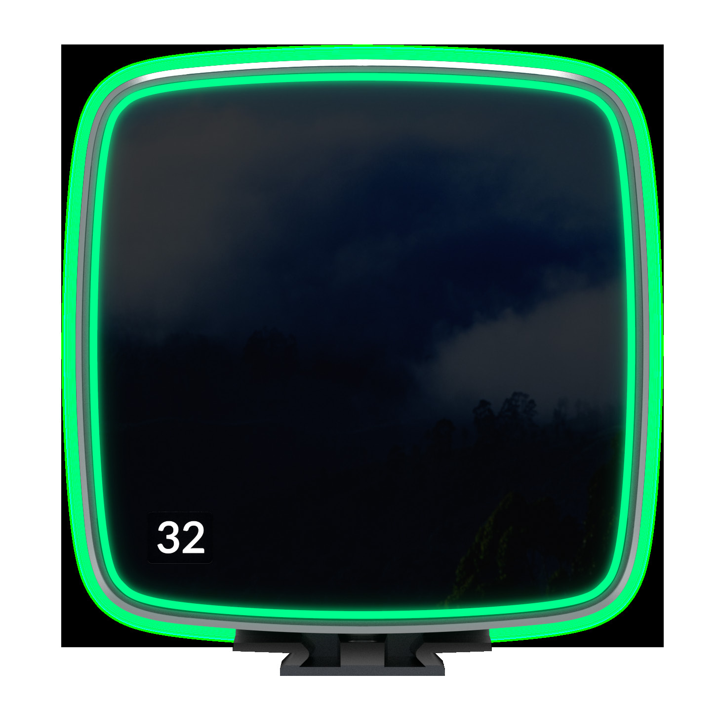 Three Arqus cameras shown back-to-back illustrating daisy-chained Gigabit Ethernet and power