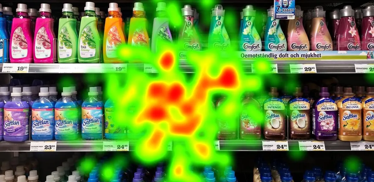 Heat mapping used in packaging research studies