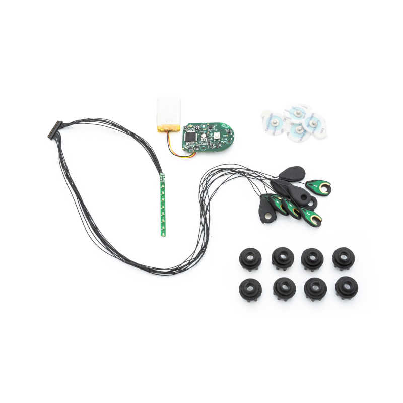 Unicorn Naked BCI development board with battery and electrodes