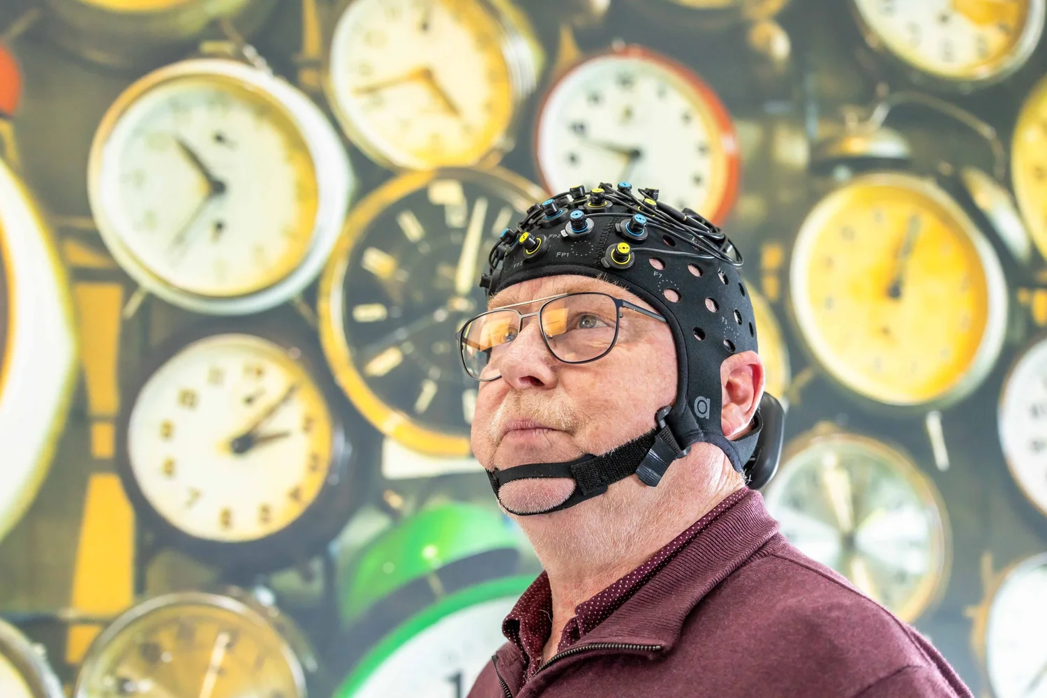 Brite fNIRS prefrontal memory study participant