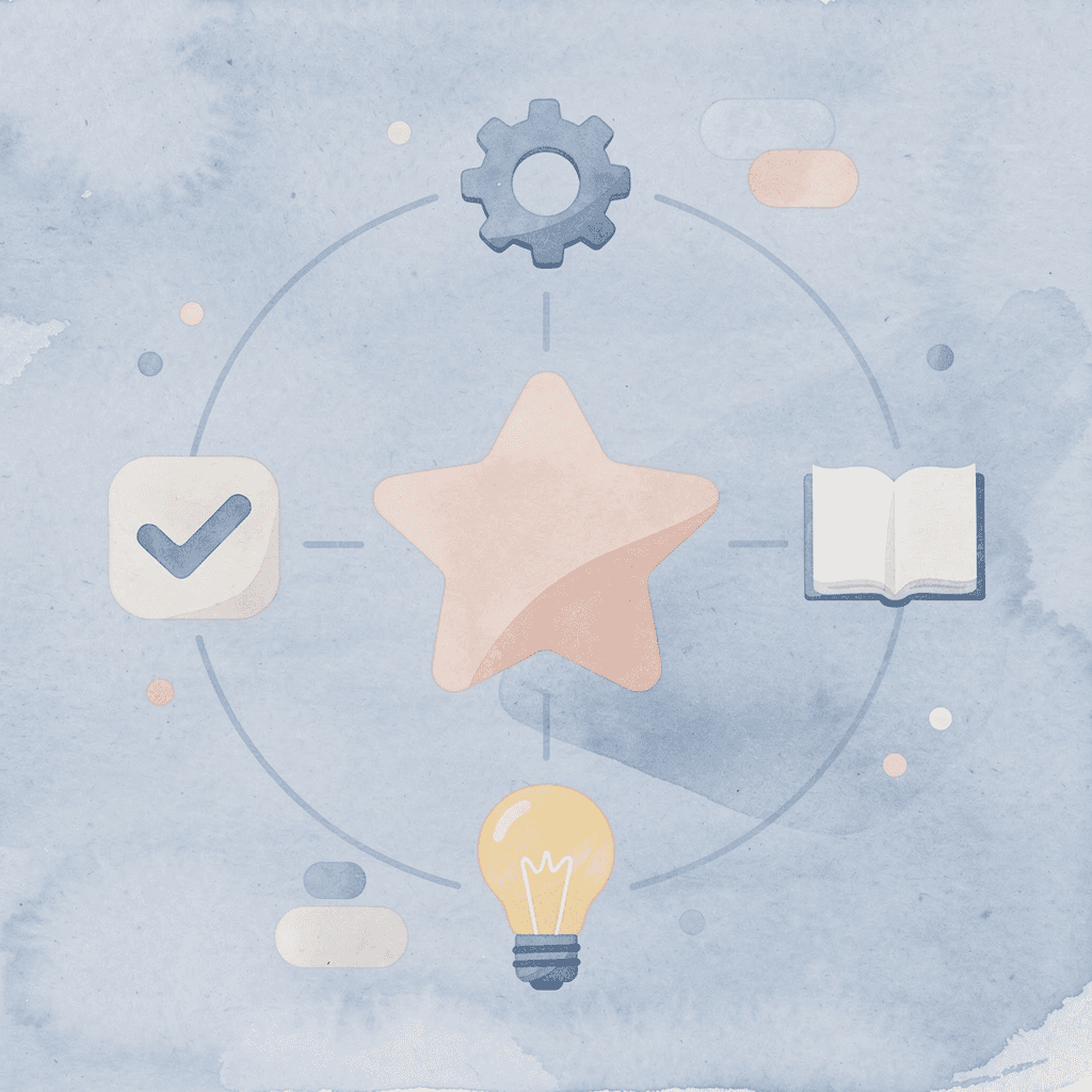 Hub diagram showing central database connected to property, calendar, operations, and communication systems - AI For Airbnb Hosts