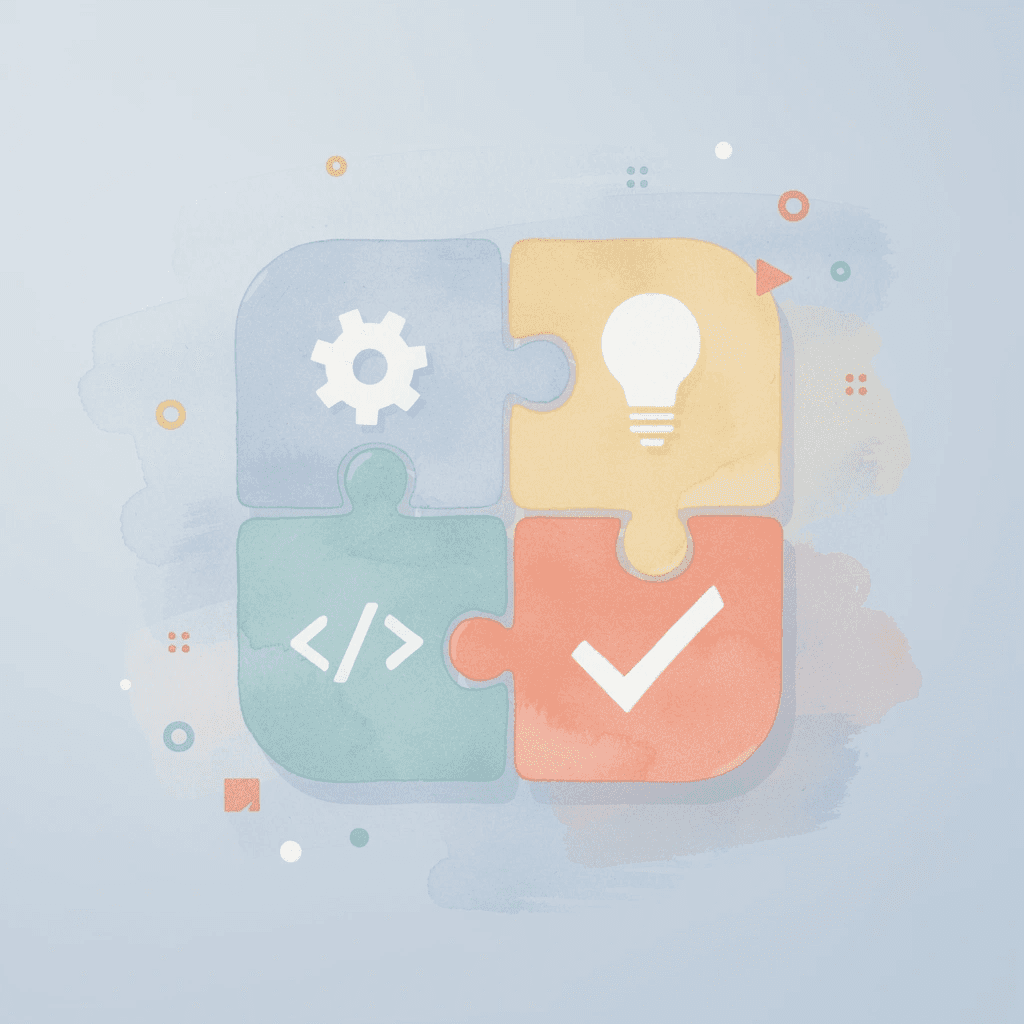 Puzzle pieces representing AI integration with existing property management systems - AI for Vacation Rentals