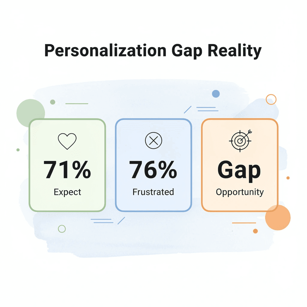 Statistics showing personalization expectations vs reality in hospitality - Artificial Intelligence in the Hotel Industry 