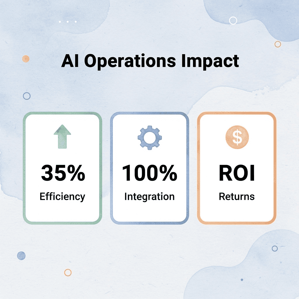 Statistics showing AI operations impact metrics - Artificial Intelligence in the Hotel Industry 