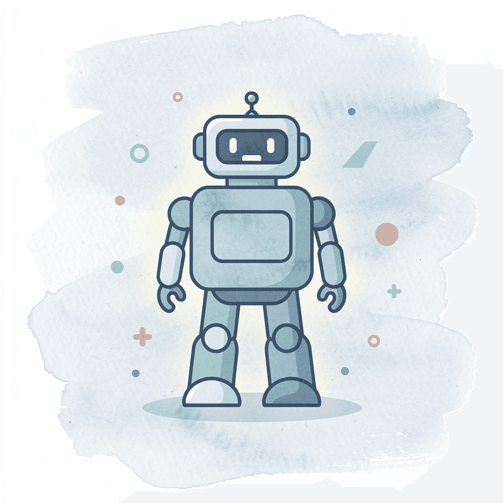 Robot icon representing AI automation in hotels