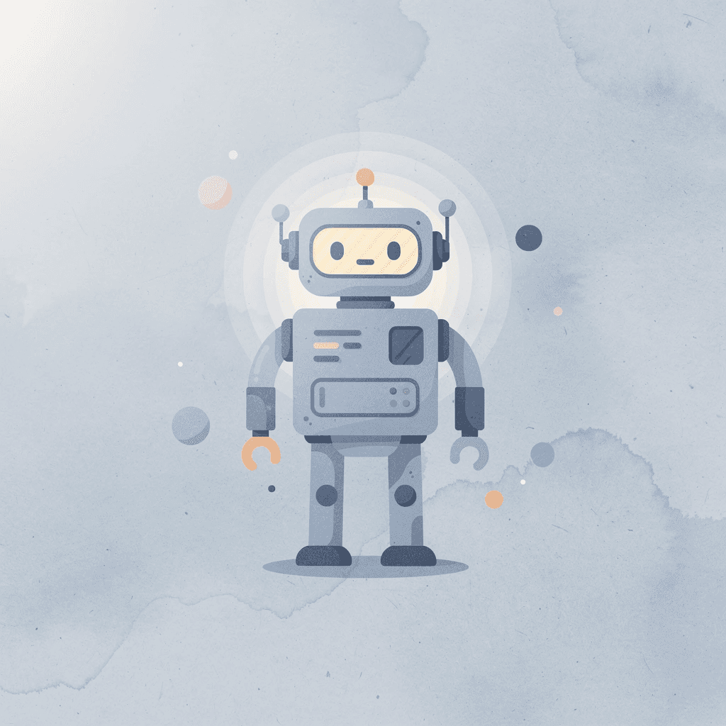 Robot icon representing AI technology for hotels